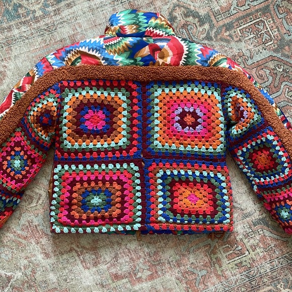 Farm Rio Reversible Crochet Puffer Jacket - Picture 6 of 15